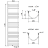 Mexen Eros Badezimmerheizkörper 1200 x 318 mm, 421 W, Anthrazit - W112-1200-318-00-66