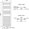 Mexen Pluton Badheizkörper 1450 x 500 mm, 721 W, weiß - W106-1450-500-00-20