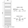 Mexen Pluton Badheizkörper 1700 x 500 mm, 855 W, weiß - W106-1700-500-00-20