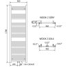 Mexen Pluton Badheizkörper 1700 x 500 mm, 855 W, schwarz - W106-1700-500-00-70