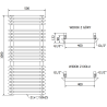 Mexen Akan Badezimmerheizkörper 1080 x 500 mm, 784 W, schwarz - W121-1080-500-00-70