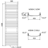Mexen Bachus Badezimmerheizkörper 1600 x 500 mm, 787 W, weiß - W109-1600-500-00-20