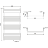 Mexen Apollo Badheizkörper 1210 x 650 mm, 713 W, schwarz - W117-1210-650-00-70