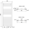 Mexen Uran Badezimmerheizkörper 1200 x 500 mm, 534 W, weiß - W105-1200-500-00-20