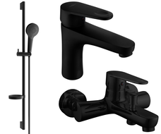 Mexen Kama DS05 Badewannenset, schwarz - 72503DS05-70