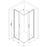 Mexen Rio quadratische Duschkabine 80 x 80 cm, Milchglas, schwarz - 860-080-080-70-30