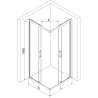 Mexen Rio Quadratische Duschkabine 80 x 80 cm, satiniert, Chrom - 860-080-080-01-30