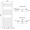 Mexen Uran Badezimmerheizkörper 1200 x 500 mm, 534 W, Anthrazit - W105-1200-500-00-66