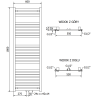 Mexen Uran Badezimmerheizkörper 1800 x 600 mm, 934 W, weiß - W105-1800-600-00-20