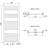 Mexen Yodo Badezimmerheizkörper 1200 x 500 mm, 382 W, schwarz - W113-1200-500-00-70