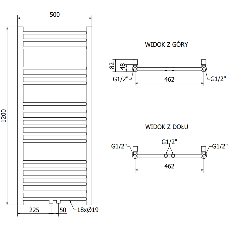 Mexen Yodo Badheizkörper 1200 x 500 mm, 382 W, weiß - W113-1200-500-00-20
