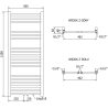 Mexen Yodo Badezimmerheizkörper 1200 x 500 mm, 382 W, weiß - W113-1200-500-00-20
