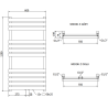 Mexen Jowisz Badezimmerheizkörper 1200 x 600 mm, 594 W, schwarz - W107-1200-600-00-70