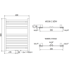 Mexen Uran Badezimmerheizkörper 800 x 600 mm, 425 W, weiß - W105-0800-600-00-20