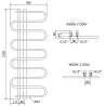 Mexen Kiso dekorativer Badezimmerheizkörper 1250 x 500 mm, 256 W, schwarz - W114-1250-500-00-70