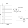 Mexen Jukon Dekorativer Badezimmerheizkörper 988 x 500 mm, 461 W, weiß - W116-0988-500-00-20
