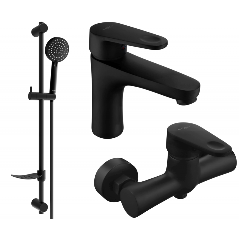 Mexen Kama DF75 Duschset, schwarz - 72504DF75-70