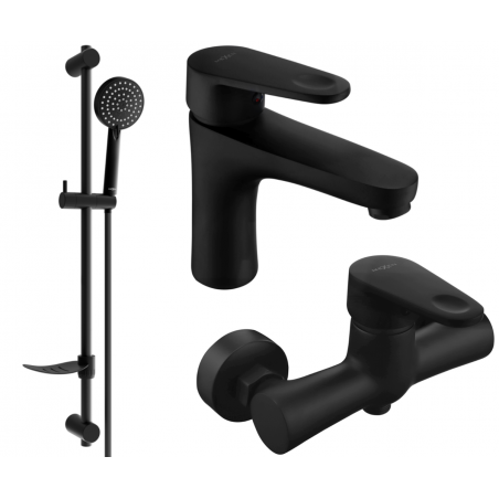 Mexen Kama DF75 Duschset, schwarz - 72504DF75-70