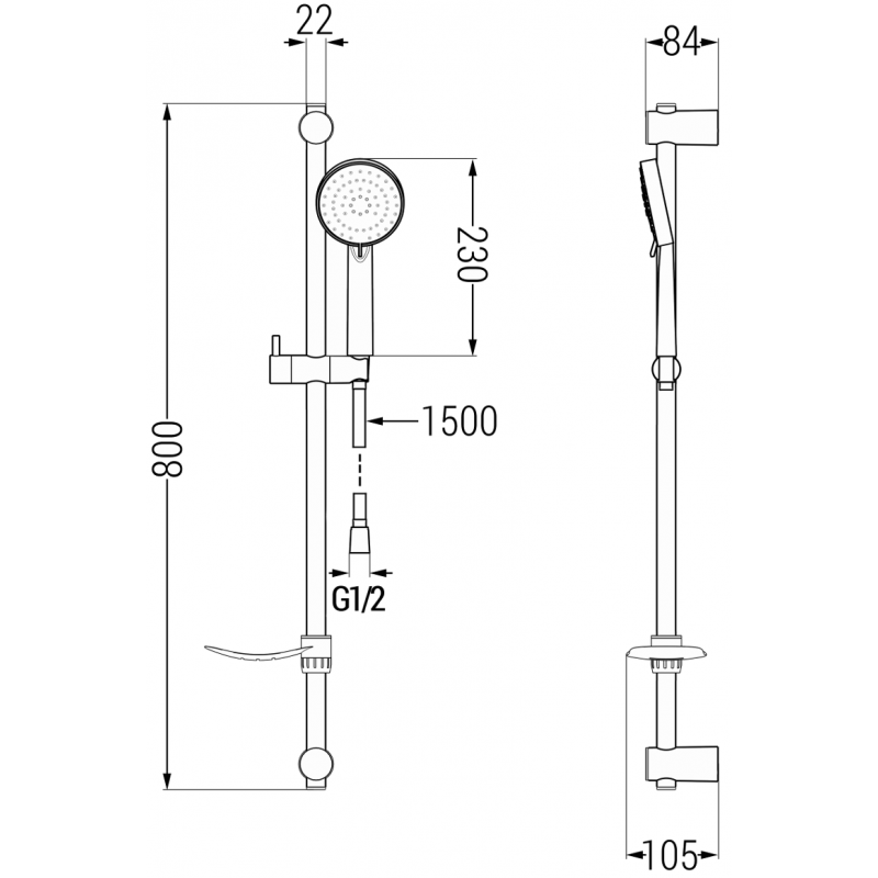 Mexen Kama DF75 Badewannenset, Chrom - 72503DF75-00
