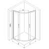 Mexen Rio Halbrunde Duschkabine 90 x 90 cm, gefrostet, Chrom - 863-090-090-01-30