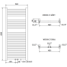 Mexen Pluton Badezimmerheizkörper 1200 x 500 mm, 493 W, golden - W106-1200-500-00-50