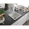 Mexen Vito Granitspüle 1-Becken mit Küchenarmatur Aster, weiß - 6503-20-73450-07-B