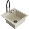 Mexen Vito Granitspüle 1-Becken mit Küchenarmatur Aster, beige - 6503-69-73450-07-B