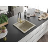 Mexen Vito Granitspüle 1-Becken mit Küchenarmatur Aster, beige - 6503-69-73450-57-G
