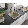 Mexen Vito Granitspüle 1-beckig mit Küchenarmatur Aster, beige - 6503-69-73450-57-B