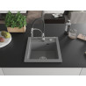 Mexen Vito Granitspüle 1-Becken mit Küchenarmatur Aster, grau - 6503-71-73450-07