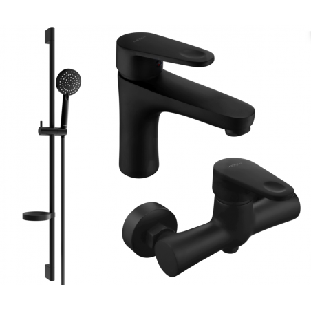 Mexen Kama DS75 Duschset, schwarz - 72504DS75-70