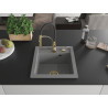 Mexen Vito Granit-Spüle 1-beckig mit Küchenarmatur Aster, grau - 6503-71-73450-57-G