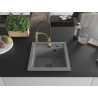 Mexen Vito Granitspüle 1-Kammer mit Küchenarmatur Aster, grau - 6503-71-73450-57-B