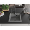 Mexen Vito granitspüle 1-becken mit Küchenarmatur Aster, grau - 6503-71-73450-70-B