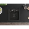 Mexen Vito Granitspüle 1-Becken mit Küchenarmatur Aster, Schwarz/Gold Metallic- 6503-75-73450-70-B