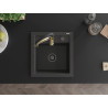 Mexen Vito Granitspüle 1-Becken mit Küchenarmatur Aster, schwarz gesprenkelt - 6503-76-73450-57-B