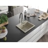 Mexen Milo Granitspüle 1-Becken mit Küchenarmatur Aster, beige - 6505-69-73450-07