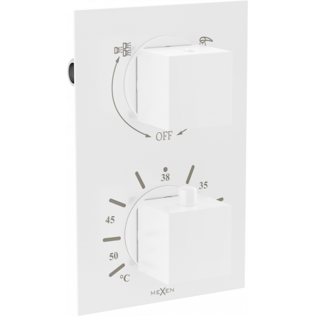 Mexen Cube thermostatische Wannen-Duscharmatur 2-Wege, weiß - 77502-20