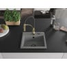 Mexen Milo Granitspüle 1-Becken mit Küchenarmatur Aster, grau - 6505-71-73450-57-B