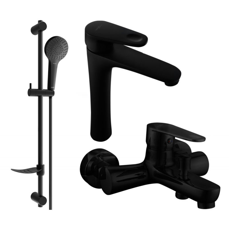 Mexen Kama DF05 Badewannen-Set, schwarz - 72513DF05-70
