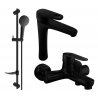 Mexen Kama DF05 Badewannen-Set, schwarz - 72513DF05-70