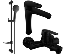 Mexen Kama DF05 Badewannen-Set, schwarz - 72513DF05-70