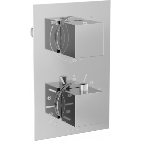 Mexen Cube thermostatische Bade- und Duscharmatur mit 2 Ausgängen, Chrom - 77502-00