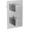 Mexen Cube thermostatische Bade- und Duscharmatur mit 2 Ausgängen, Chrom - 77502-00