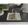 Mexen Enzo Granitspüle 1-Becken mit Abtropffläche und Küchenarmatur Aster, beige - 6506-69-73450-07-B