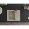 Mexen Enzo Einbauspüle 1-Becken mit Abtropffläche und Küchenarmatur Aster, Beige - 6506-69-73450-57-G