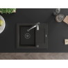 Mexen Enzo Granitspüle 1-Becken mit Abtropffläche und Küchenarmatur Aster, schwarz/gold Metallic - 6506-75-73450-07-B