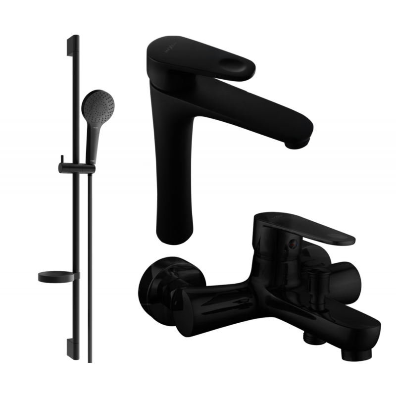 Mexen Kama DS05 Badewannen-Set, schwarz - 72513DS05-70