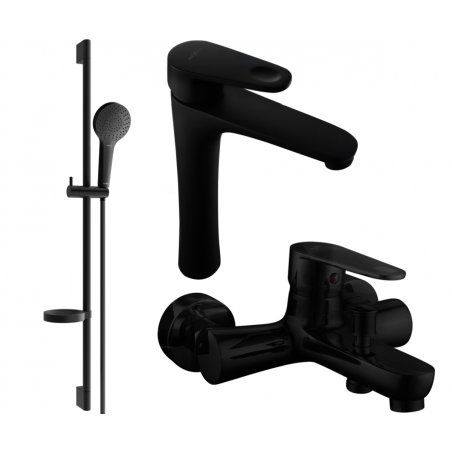 Mexen Kama DS05 Badewannen-Set, schwarz - 72513DS05-70