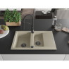 Mexen Gaspar Granitspüle 1,5-beckig mit Abtropffläche und Küchenarmatur Aster, beige - 6507-69-73450-70-B